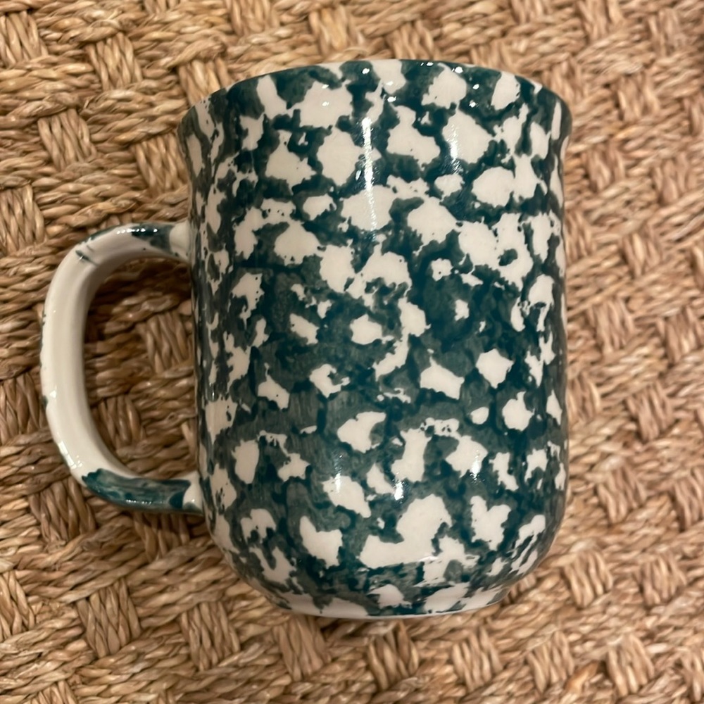 Folk Coffee Mug sponge Folk Craft Moose country green